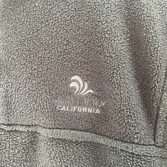Laguna Beach California Sweatshirt Adult Medium Black Quarter Zip Fleece Preppy - Picture 3 of 11